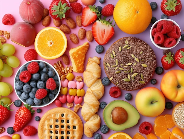 Arrière-plan alimentaire sain et malsain à partir de fruits et légumes par rapport à la restauration rapide
