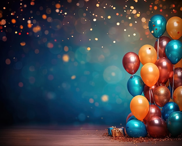 Arrière-plan d'anniversaire heureux avec un espace vide pour le texte Ballons arrière-plan de célébrations joyeuses