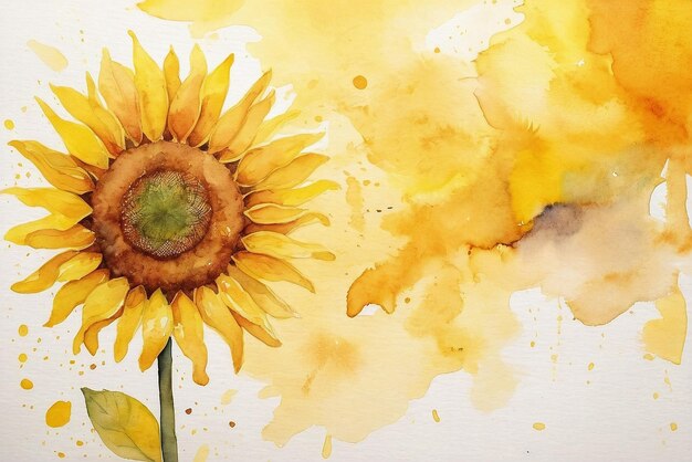 Photo arrière-plan d'aquarelle abstrait avec un thème de soleil brillant pour une image haute résolution d'été