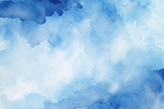 Photo arrière-plan aquarelle bleu peint à la main