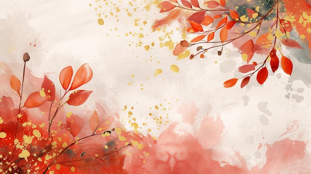 Arrière-plan d'aquarelle dessiné à la main en automne