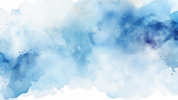 Arrière-plan en aquarelle avec des éclaboussures bleues inspirées des nuages et un effet de brouillard