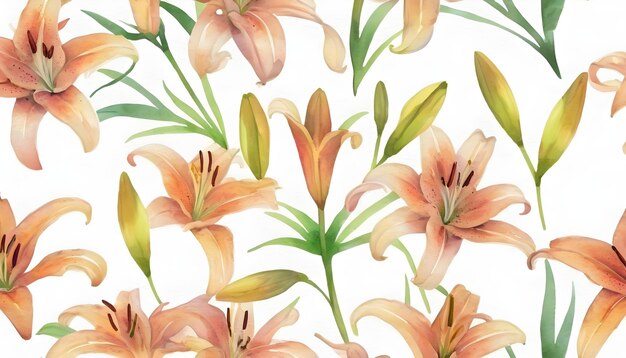 Arrière-plan en aquarelle de lys floral