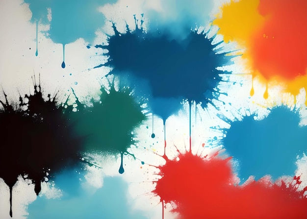 Arrière-plan d'aquarelle multicolore abstrait avec des taches et des éclaboussures
