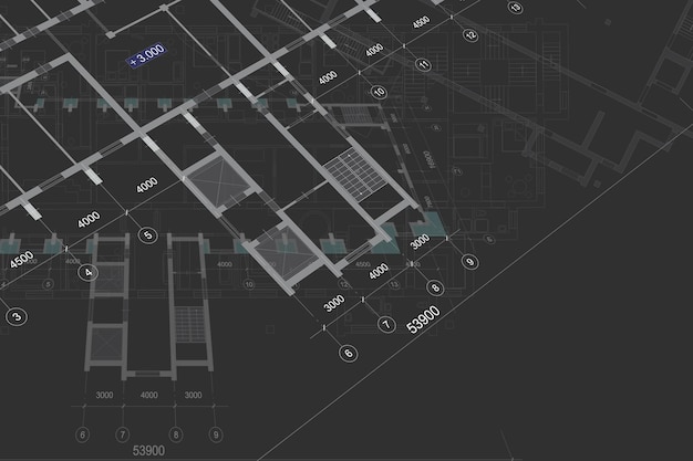 Photo arrière-plan architectural avec dessins techniques. série de plans. texture du plan du site. plan de maison, dessin, partie du projet architectural.