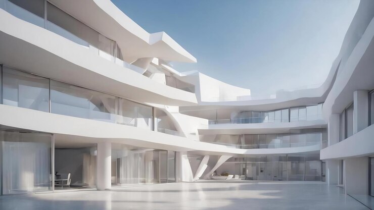 Arrière-plan d'architecture abstraite blanche et lisse