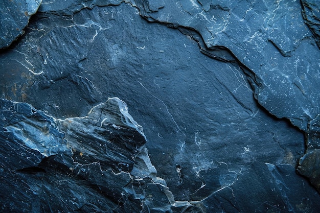 Arrière-plan d'ardoise bleue Texture de pierre sombre abstraite pour l'art et le design avec surface de roche et d'ardoises