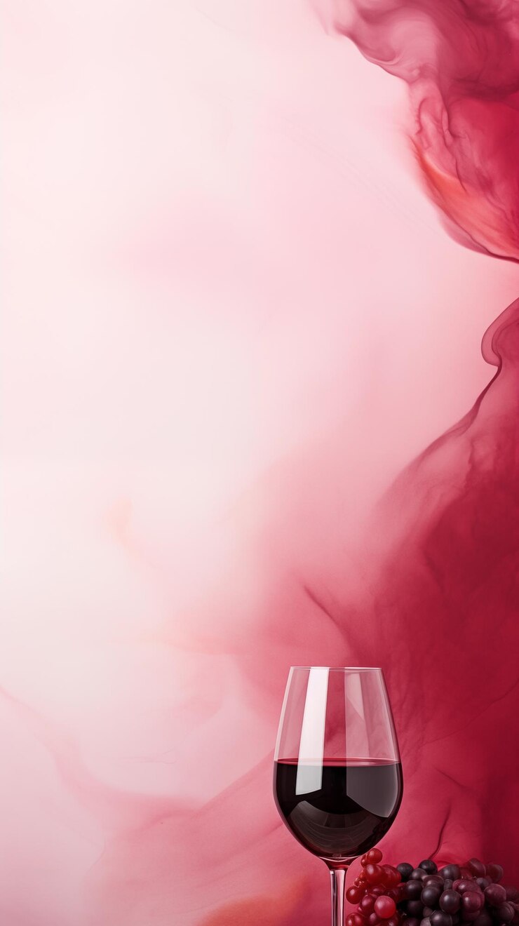 Photo arrière-plan artistique avec texture d'aquarelle et verre de vin rouge