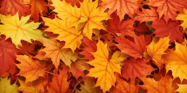 Arrière-plan d'automne à partir de feuilles colorées en gros plan