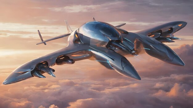 Photo l'arrière-plan des avions du futur très cool