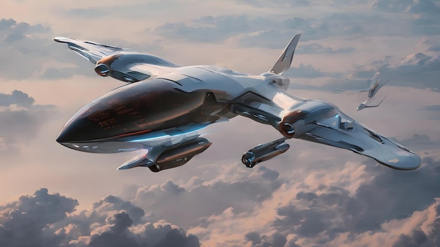 Photo l'arrière-plan des avions du futur très cool