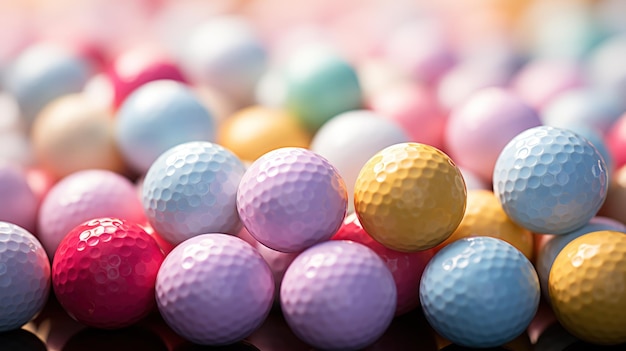 Arrière-plan de balles de golf colorées Arrière-plan de balles de golf Arrière-plan de balles de golf