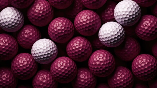 Arrière-plan avec des balles de golf en couleur bourgogne