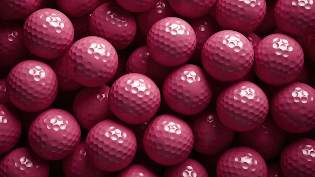 Arrière-plan avec des balles de golf en couleur cramoisi