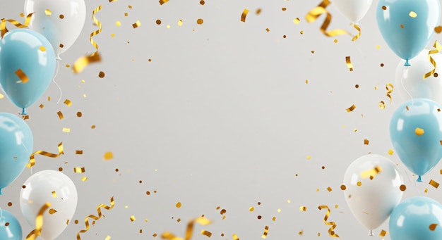Arrière-plan de ballons et de confettis