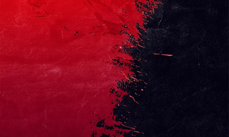 Photo arrière-plan de la bannière à coup de pinceau rouge noir toile parfaite