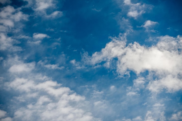 Arrière-plan avec beau ciel bleu et nuages duveteux