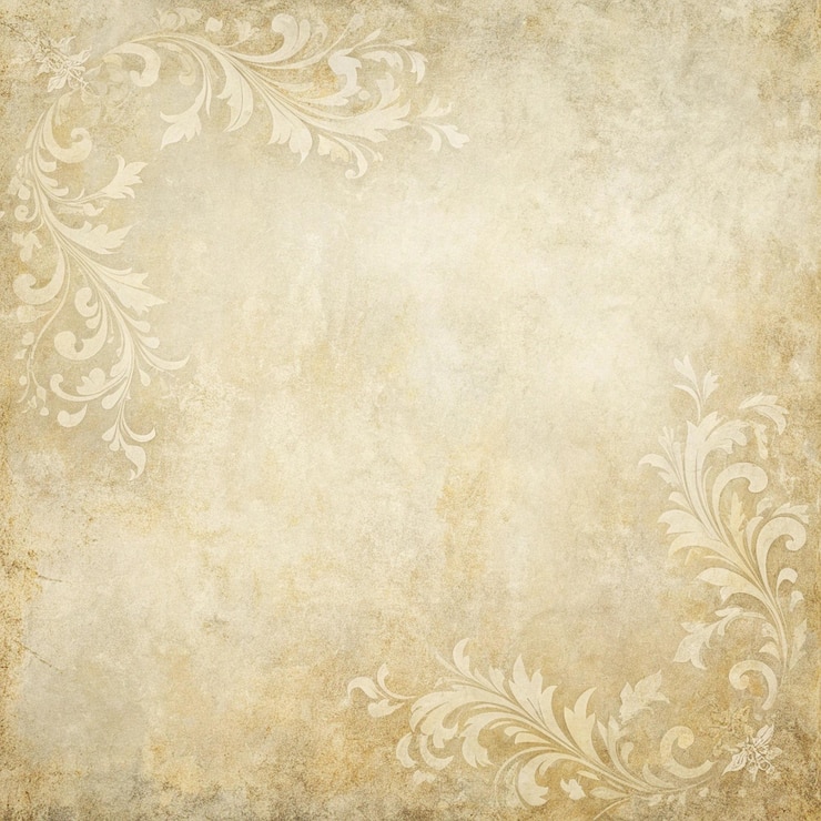 Photo arrière-plan beige vintage avec des dessins ornementaux floraux