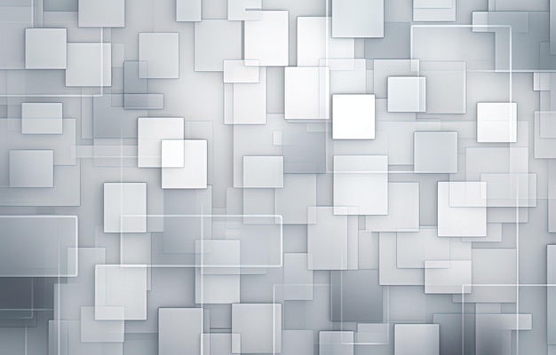 Photo arrière-plan blanc abstrait avec des formes géométriques, des rectangles et des carrés