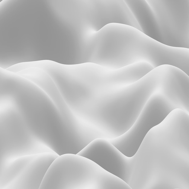 Arrière-plan blanc abstrait avec des ondes courbes dans le rendu 3D