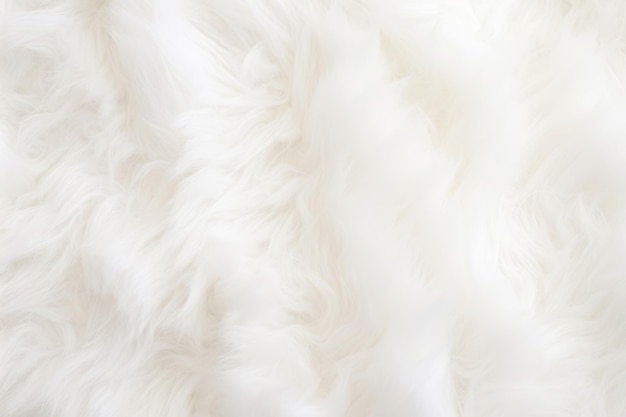 Arrière-plan blanc délicat et doux de tissu en peluche fourrure synthétique illustration générative d'IA