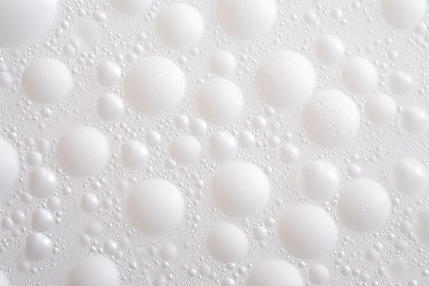 Arrière-plan blanc isolé avec une texture de bulles de mousse blanche