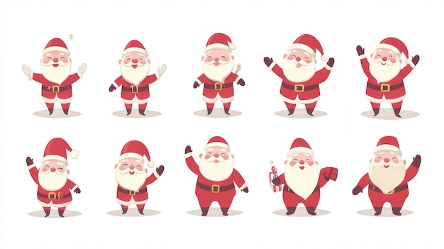 Arrière-plan blanc avec le Père Noël et une joyeuse atmosphère de Noël