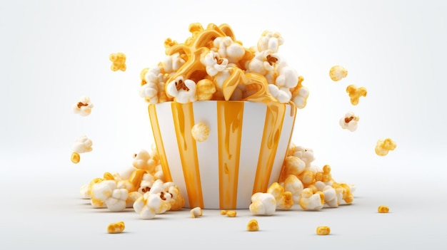 Arrière-plan blanc de pop-corn