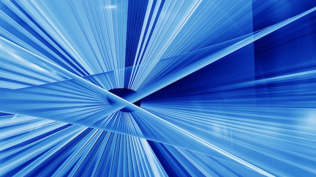 Arrière-plan bleu abstrait avec des lignes en rendu 3D pour le concept d'affiches