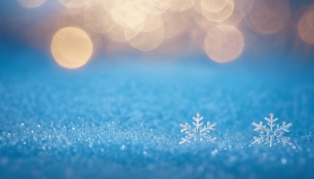 Arrière-plan bleu avec des flocons de neige