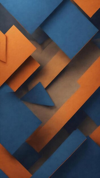 Arrière-plan bleu et orange avec un motif triangulaire