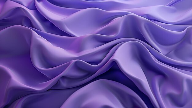 Arrière-plan bleu violet abstrait avec des couches textiles de soie, des plis et des courbes de draperies, des ondulations de tissu et un gradient pastel