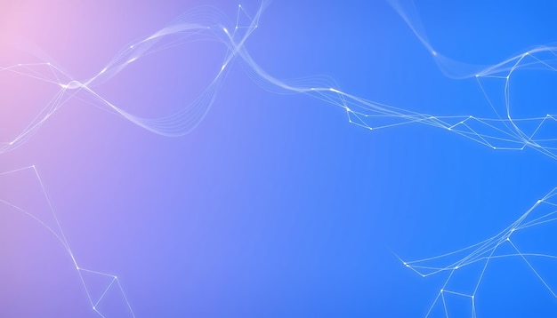 Arrière-plan bleu et violet abstrait avec des lignes et des points blancs