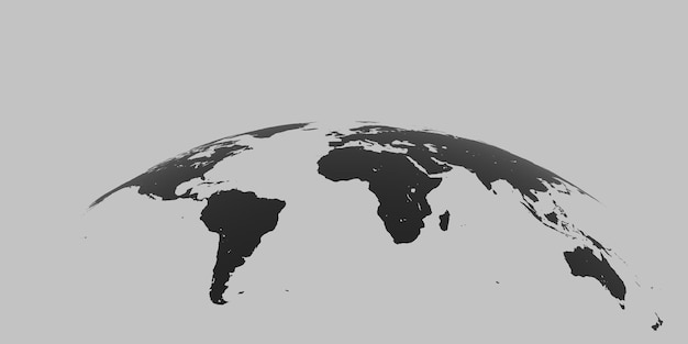 Arrière-plan avec une carte du monde simplifiée étalée sur la Terre rendu 3D