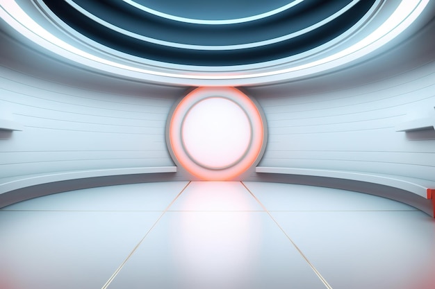 Arrière-plan central vide de scène futuriste et propre