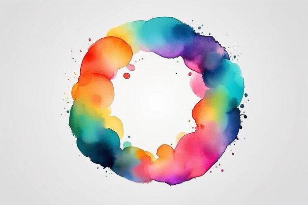 Photo arrière-plan de cercle en gradient formule d'aquarelle vectorielle abstraite isolée sur un fond transparent modèle de conception de mélange de couleurs vives