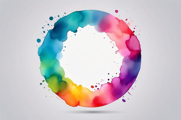 Arrière-plan de cercle en gradient Formule d'aquarelle vectorielle abstraite isolée sur un fond transparent Modèle de conception de mélange de couleurs vives