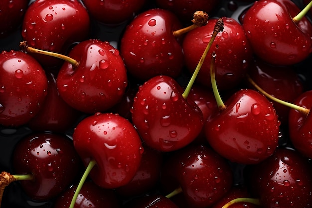 Arrière-plan des cerises Les cerises fraîches comme arrière-plan