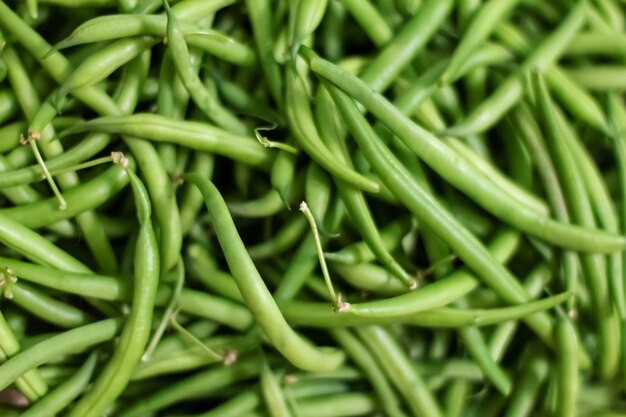 Arrière-plan de la chaîne de haricots verts Close up