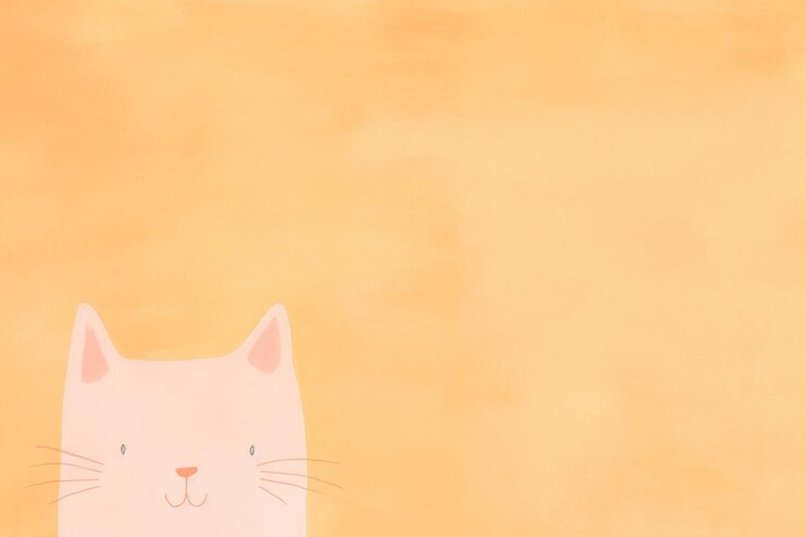 Photo arrière-plan de chat esthétique minimal arrière-plan d'animal de dessin animé