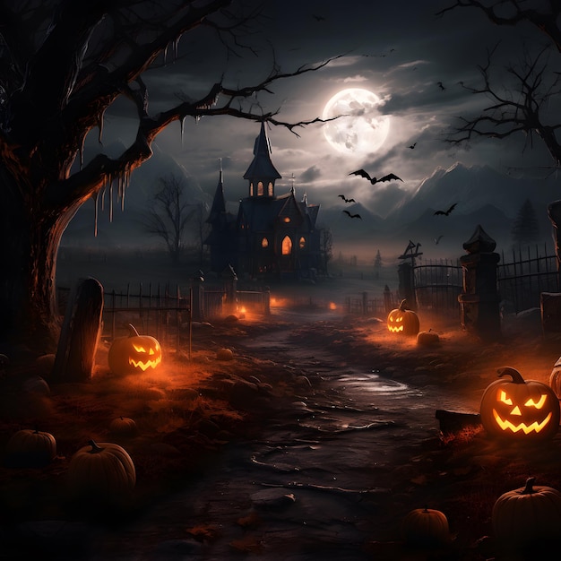 Arrière-plan de citrouille d'Halloween effrayant avec des éléments d'Helloween