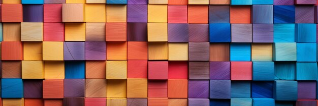 Photo arrière-plan coloré de blocs de bois spectre de blocs de bois multicolores