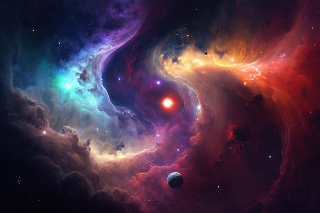 Arrière-plan coloré du concept de l'univers de l'espace profond Éléments de cette image fournis par la NASA