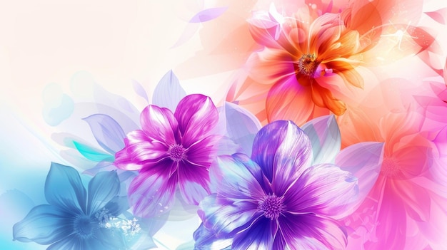 Arrière-plan coloré avec des fleurs dans un style abstrait