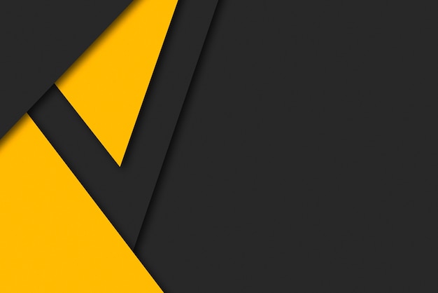 Arrière-plan de composition géométrique noire et jaune découpé en papier