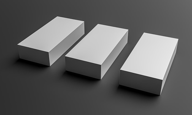 Arrière-plan de conception abstraite Trois boîtes se trouvent sur un fond sombre