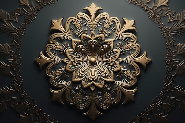 Arrière-plan de conception de mandala ornemental de luxe en couleur dorée