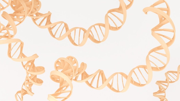 Arrière-plan conceptuel de la structure de l'ADN hélice héréditairetechnologie génétiquerendu 3d