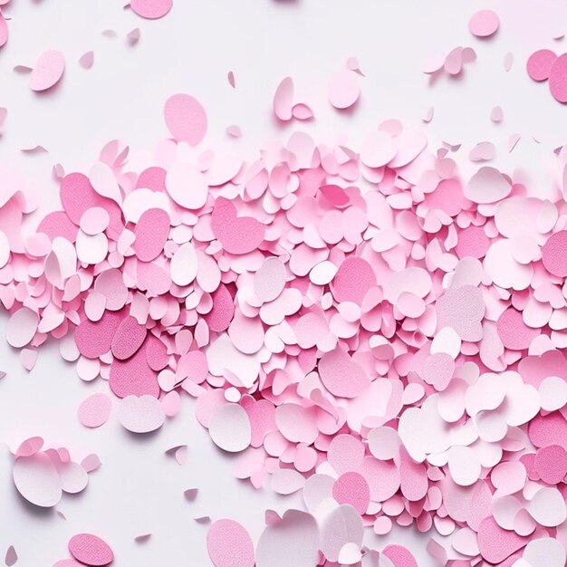 Arrière-plan de confettis en papier rose pâle