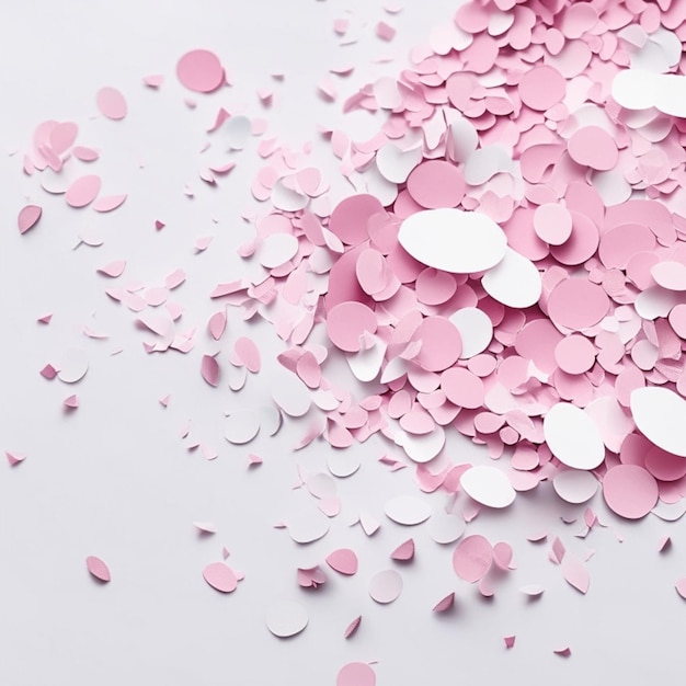 Arrière-plan de confettis en papier rose pâle